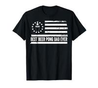 Beer Pong Trinking Humor für Erwachsene, lustige US-amerikanische Flagge, Retro T-Shirt