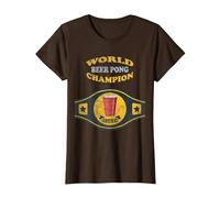 Beer Pong World Champion Vintage-Retro-T-Shirt T-Shirt, Damen, Braun, L