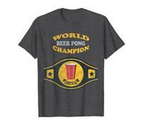 Beer Pong World Champion Vintage-Retro-T-Shirt T-Shirt, Herren, Anthrazit Meliert, L
