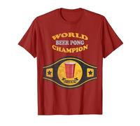 Beer Pong World Champion Vintage-Retro-T-Shirt T-Shirt, Herren, Cranberry, XXL