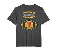 Beer Pong World Champion Vintage-Retro-T-Shirt T-Shirt, Herren Große Größen, Anthrazit Meliert, 2X Tall