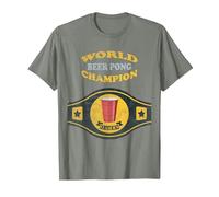 Beer Pong World Champion Vintage-Retro-T-Shirt T-Shirt, Herren, Heidekraut/Armeegrün, XXL