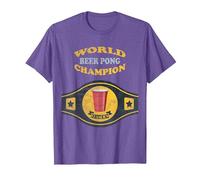 Beer Pong World Champion Vintage-Retro-T-Shirt T-Shirt, Herren, Heidekrautlila, XXL