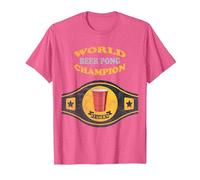 Beer Pong World Champion Vintage-Retro-T-Shirt T-Shirt, Herren, Rosa Meliert, S