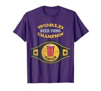 Beer Pong World Champion Vintage-Retro-T-Shirt T-Shirt, Herren, Violett, XXL