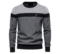 BeerMmay Herren Pullover Pullover gestreifte Nähte Langarm Pullover lässiger Herren Pullover Pullover Pullover