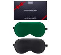 BeeVines Schlafmaske, 100% Seide, lichtundurchlässige Augenmasken (2 PCS)