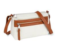 befen Echtleder Handtasche Damen Mittelgroß, Crossbody Bag Leder RFID-Blockierung Handytasche zum Umhängen, Moderne Kleine Umhängetasche Damen mit Verstellbar Schultergurt, Beige Braun