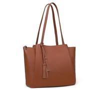 befen Echtleder Handtasche Damen Shopper Tasche, 14 Zoll Laptoptasche, Leder Tote Bag Aktentasche Lehrertasche mit Laptopfach, Mode Schultertaschen für Business Büro Schule, Braun