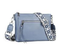 befen Echtleder Umhängetasche Damen Mittelgroß, Crossbody Bag Leder Handytasche zum Umhängen, Moderne Kleine Handtasche Damen mit Verstellbar Breitem Gurt, Hellblau