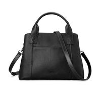 befen Handtasche aus echtem Leder für Damen, klein, weich, Umhängetasche, Schultertasche, Geldbörse mit Reißverschluss, Schwarz, Einheitsgröße
