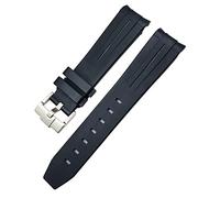 BEFIA 18mm 19mm 20mm 21mm 22mm Gummi Armband Für Omega Sxwatch Seamaster Speedmaster Planet Ocean Tissot Curved End Gummi Armband, 18 mm, Achat