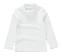 Beganly Mädchen T-Shirt Warmes weiches Basic Mock Rollkragen Top Kleinkind unter Schichtstück Kinder Baumwolle Langarm-Shirt Weiß Weiß 5 Jahre (White 130)