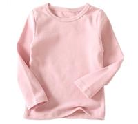 Beganly Mädchen T-Shirt Warmes weiches Basic Rundkragen Top Kleinkind unter Schichtstück Kinder Classics Baumwolle Langarm-Shirt Rosa 6 Jahre (Crewneck Ligth Pink 140)