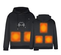 Beheizbare Jacke Damen Hoodie Herren Kapuzenpullover mit USB-Aufladung, Leichte Winddichte Sweatshirt, 5 Heizzonen, 3 Heizstufen, Wärm Atmungsaktiv Heizung Kleidung für Outdoor, Wandern und Alltag