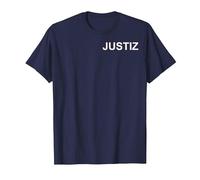 Behördenbekleidung mit Aufschrift JUSTIZ, JVA Bekleidung T-Shirt, Herren, Marineblau, 3XL