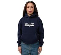 behype. Damen Heavy Oversize Hoodie Kapuzenpullover Einfarbig Print Pullover Unifarben Kapuzen-Sweatshirt Für Frauen DC_Damen_6033-Navy Washed-S
