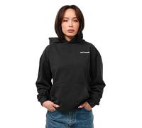 behype. Damen Heavy Oversize Hoodie Kapuzenpullover Einfarbig Pullover Unifarben Kapuzen-Sweatshirt Für Frauen DC_Damen_6032-Black Washed-XL