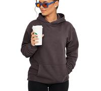 behype. Damen Oversize Hoodie Kapuzenpullover Einfarbig Basic Heavy Blank Pullover Unifarben Kapuzen-Sweatshirt Für Frauen DC_Damen_8001-Anthra-L