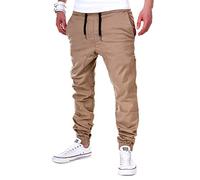 behype. Herren Chino-Hose Stretch Low Crotch Basic Jeans-Hose 80-0006 Beige XL