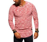 behype. Herren Feinstrick-Pullover Sweatshirt Oversize Crew-Neck 30-7312 Rot XL