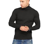 behype. Herren Feinstrick Rollkragen-Pullover Casual & Business Pulli 40-8200 Schwarz M