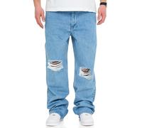 behype. Herren Jeans Ripped Loose-Fit Jeanshose 100% Baumwolle Denim Baggy Hose Straight-Leg Used Look Men's DC_JN-249-Light Blue-W31/L32