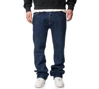 behype. Herren Jeans Straight-Fit Jeanshose 100% Baumwolle Denim Hose Used Look Men's DC_JN-245-Medium Blue-W31