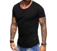 behype. Herren Oversize Kurzarm Basic T-Shirt Rundhals O-Neck 20-1730 Schwarz M