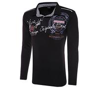behype. Herren Poloshirt Deciding Langarm T-Shirt 20-0682 Schwarz M