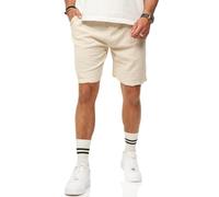 behype. Herren Shorts Kurze Hose Feinstrick Textur Luftig Leichte Bermuda Men's Sommershorts Männer Sommer-Look Regular-Fit CR_2161-Beige-M