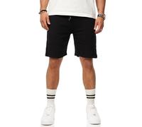 behype. Herren Shorts Kurze Hose Feinstrick Textur Luftig Leichte Bermuda Men's Sommershorts Männer Sommer-Look Regular-Fit CR_2161-Black-XL