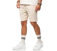 behype. Herren Shorts Kurze Hose Feinstrick Textur Stretch Bermuda Men's Sommershorts Männer Sommer-Look Regular-Fit CR_2158-Beige-XXL