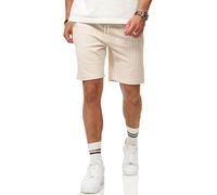 behype. Herren Shorts Kurze Hose Feinstrick Textur Stretch Bermuda Men's Sommershorts Männer Sommer-Look Regular-Fit CR_2157-Beige-M