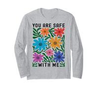 Bei Mir bist du sicher LGBTQ Pride Ally Rainbow Wildflower Langarmshirt