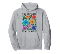 Bei Mir bist du sicher LGBTQ Pride Ally Rainbow Wildflower Pullover Hoodie