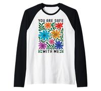 Bei Mir bist du sicher LGBTQ Pride Ally Rainbow Wildflower Raglan