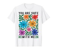 Bei mir bist du sicher LGBTQ Pride Ally Rainbow Wildflower T-Shirt
