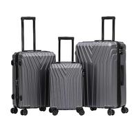 BEIBYE Kofferset Rollkoffer Koffer Hartschale,TSA Schloß, Zwillingsrollen, Erweiterung (Businessgrey, Set)