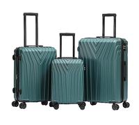 BEIBYE Kofferset Rollkoffer Koffer Hartschale,TSA Schloß, Zwillingsrollen, Erweiterung (Dunkelgrün, Set)