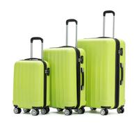 BEIBYE TSA-Schloß 2080 Zwillingsrollen neu Reisekoffer Koffer Trolley Hartschale Set (Green, Set)