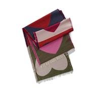 Beidseitig tragbarer Schal mit bunten Herz-Motiven pink - Gr. - one size