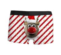 Beige Boxershorts Weihnachts Herren Lustige Unterhosen Leicht Bequeme Weihnachtsunterhose Stretch Sporthose Weihnachtsstring für Männer Christmas Motiv Boxer Shorts Retroshorts Mode Trend Unterhose XS