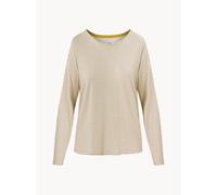 Beige Damen-Pyjama-Langarm-Oberteil Tina Thousand Leaves aus Viskose