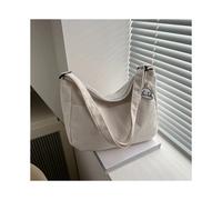 (Beige) Women’s Corduroy Shoulder Bag, Casual Striped Large Capacity Tote with Zipper Closure, Cute Hat Patch, Perfect for Everyday Use