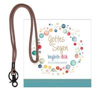 Butzon & Bercker Schlüsselband beige – schwarzer Metallkarabiner, Fischsymbol, 41 cm