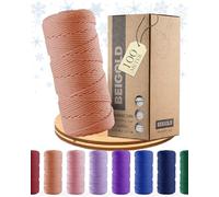 BEIGOLD® Premium Makramee Garn 3mm x 100m - Lachs - Baumwollmischgarn zum Knüpfen von Macrame - Rope Garn - für Kunst DIY Handwerk