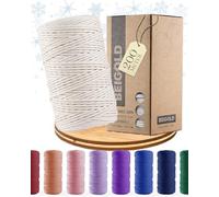 BEIGOLD® Premium Makramee Garn 3mm x 200m - Natur - Baumwollmischgarn zum Knüpfen von Macrame - Rope Garn - Makrameegarn aus Baumwolle für Kunst DIY Handwerk
