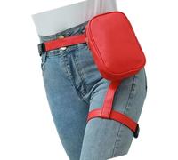 Beintasche aus Leder für Herren und Damen, taktische Sport-Fannys für Motorrad, Fahrrad, Reiten, Reisen, Beintasche für Herren, Motorrad, Reiten, Fannys, rot, Mass Beauty