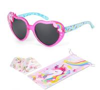 Beipegin Einhorn Sonnenbrille Kinder Mädchen UV Schutz Kleinkind Sonnenbrillen mit Brillenhülle Sonnenbrillen Sommer Freien Dress up Brille Geschenke